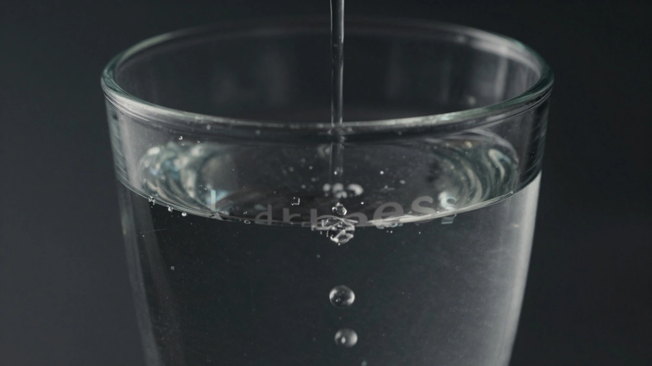 A glass with water dripping from its rim into darkness, symbolizing the last impactful word.