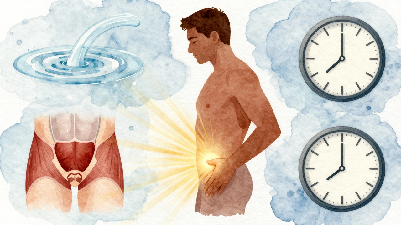 A symbolic illustration showing improved pelvic health through radiant light and flowing fluids.