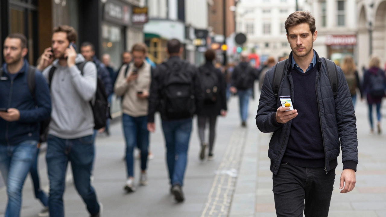 Two contrasting paths in London—one chaotic, one calm—showing the value of dependable service.